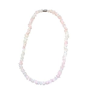 Y2K Vintage White and Pink Puka Shell Necklace with Silver Screw Clasp EUC